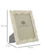Cadre Photo Feuille Crème - 26x2x30,7 cm