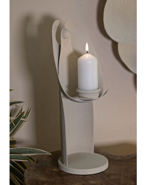 Portavelas Dune Angel crema - 12,5x10x30 cm