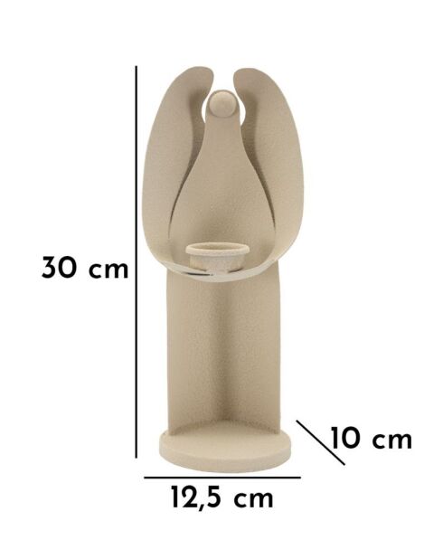 Portavelas Dune Angel crema - 12,5x10x30 cm