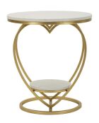 Table basse Cœur dorée - 40x45,5 cm