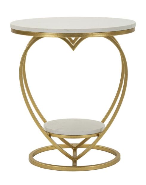Table basse Cœur dorée - 40x45,5 cm