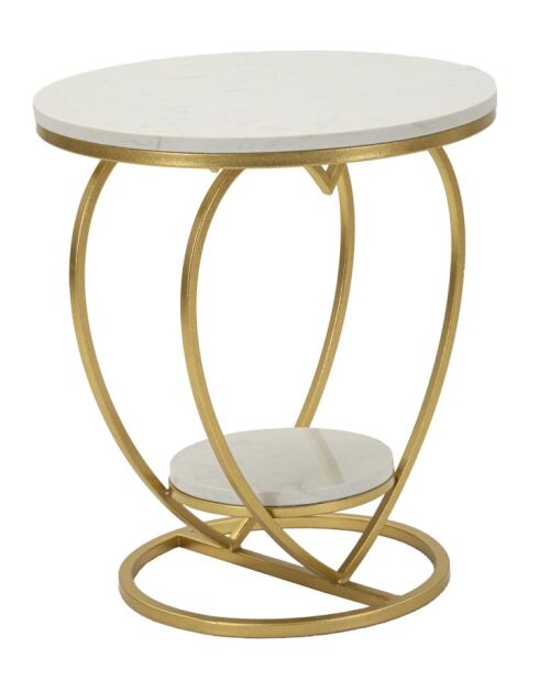 Table basse Cœur dorée - 40x45,5 cm