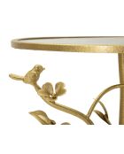 Table d'appoint Oiseaux en verre dorée - 38x60 cm