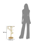 Table d'appoint Oiseaux en verre dorée - 38x60 cm