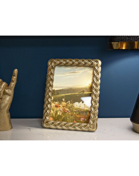 Cadre Photo Corde doré - 19x2X24,5 cm