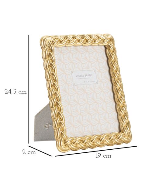 Cadre Photo Corde doré - 19x2X24,5 cm