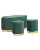 Set panca e 2 sgabelli Shopy Green con contenitore
