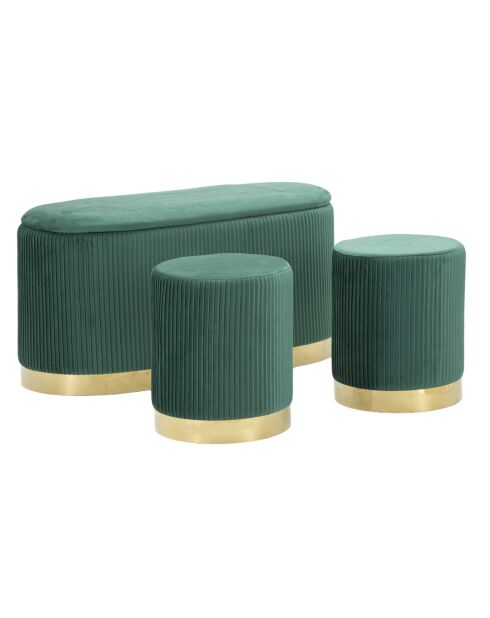 Set panca e 2 sgabelli Shopy Green con contenitore