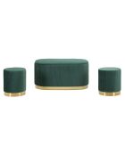 Set panca e 2 sgabelli Shopy Green con contenitore