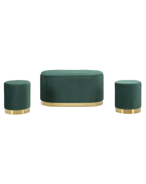 Set panca e 2 sgabelli Shopy Green con contenitore