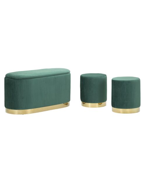 Set panca e 2 sgabelli Shopy Green con contenitore