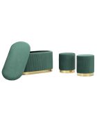 Set panca e 2 sgabelli Shopy Green con contenitore