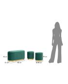 Set panca e 2 sgabelli Shopy Green con contenitore