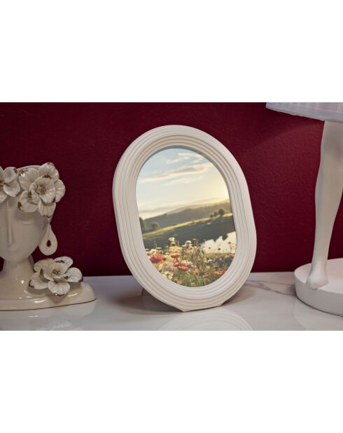 Cadre Photo Ovale blanc - 20x2X25 cm