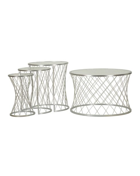 4 Tables basses Noah argentées