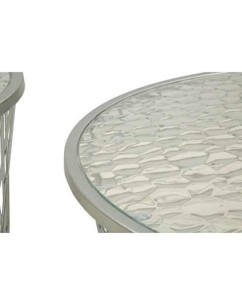 4 Tables basses Noah argentées