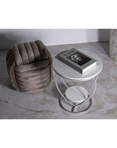 Table basse Coeur argentée - 40x45,5 cm