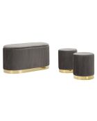 Shopy Sitzbank und 2 Hocker mit Stauraum, Grau