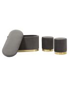 Shopy Sitzbank und 2 Hocker mit Stauraum, Grau