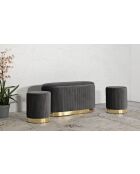 Shopy Sitzbank und 2 Hocker mit Stauraum, Grau