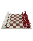 Schachbrett Rot/Weiß - 61x61x14 cm