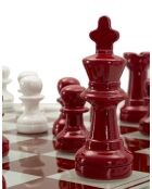 Schachbrett Rot/Weiß - 61x61x14 cm