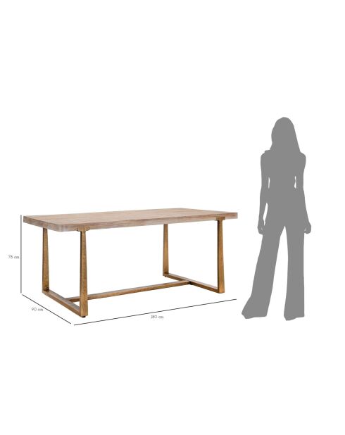 Table à manger Ankara marron - 180x90x78 cm