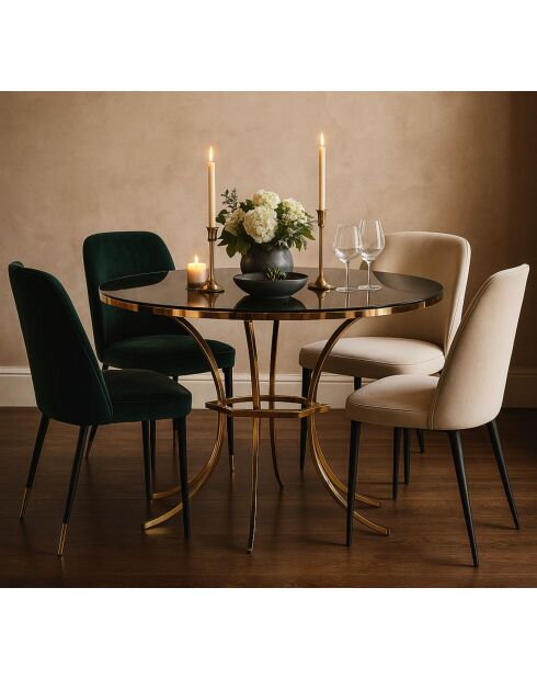 Table à manger Shanty  doré/noir - 100x80 cm