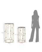 2 goldene Cage-Beistelltische