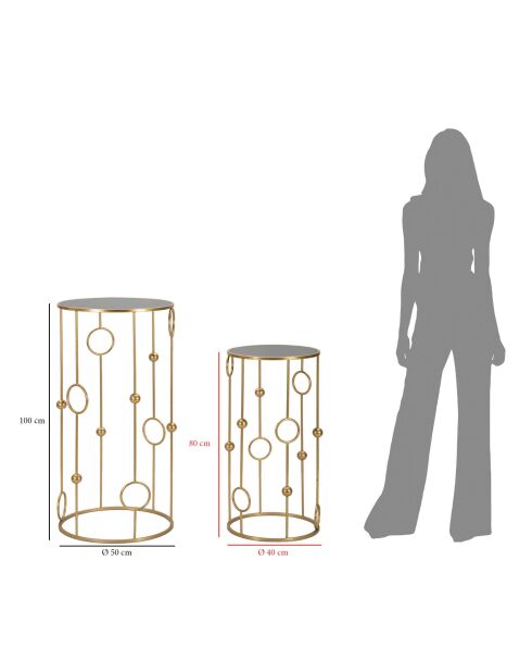 2 mesas auxiliares Golden Cage
