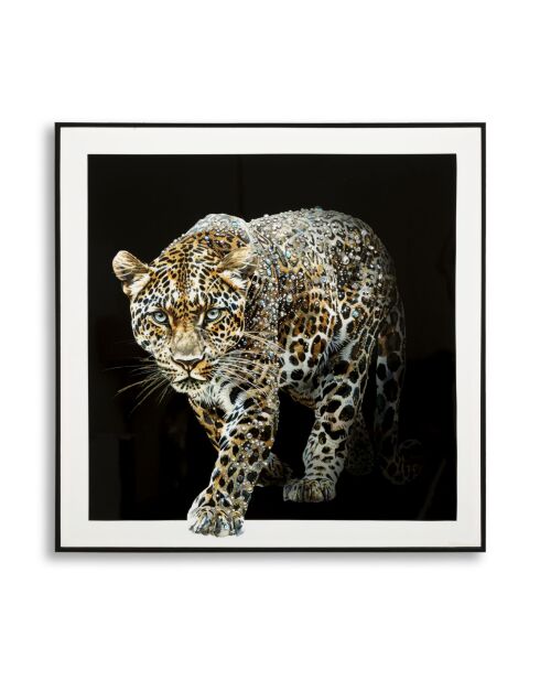 Tableau sur toile laquée Jaguar avec cadre - 82x4x82 cm