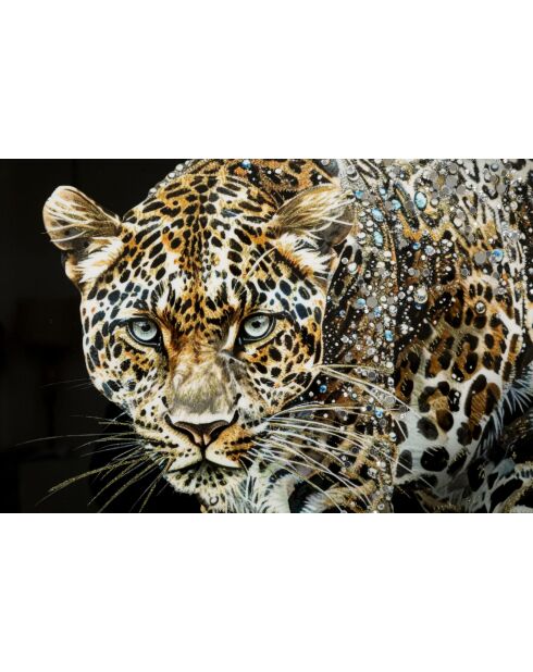 Tableau sur toile laquée Jaguar avec cadre - 82x4x82 cm