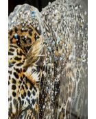 Lackierter Jaguar-Leinwanddruck mit Rahmen - 82x4x82 cm