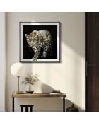 Lackierter Jaguar-Leinwanddruck mit Rahmen - 82x4x82 cm
