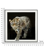 Lackierter Jaguar-Leinwanddruck mit Rahmen - 82x4x82 cm