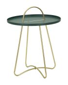 Mesita Grent verde/dorado - 5x59 cm