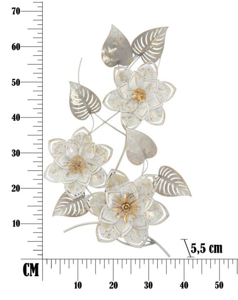 Panel de pared de hierro forjado Artic - 39x5,5x67,5 cm