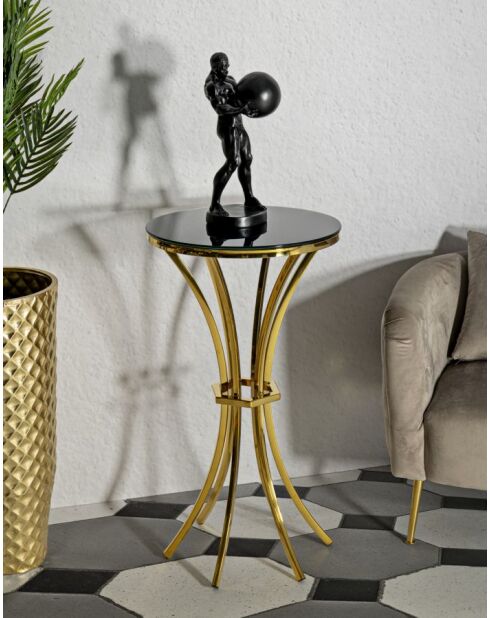 Table Haute Shanty doré/noir - 50x92 cm