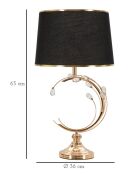 Lampe de table Bruxelles doré/noir - 36x65 cm