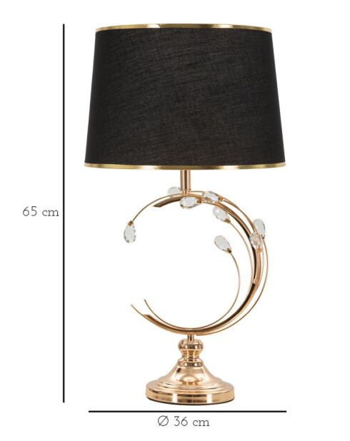 Lampe de table Bruxelles doré/noir - 36x65 cm