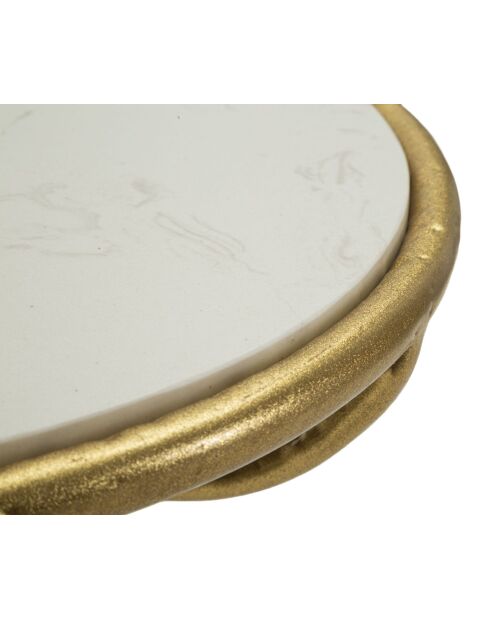 Table d'appoint Oiseaux en Marbre dorée - 38x60 cm