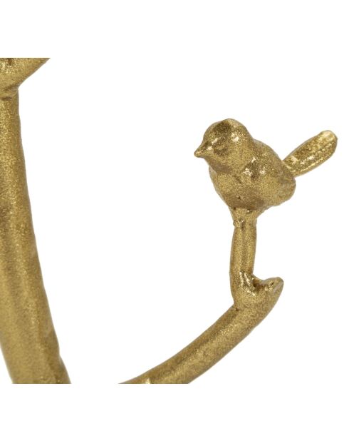 Table d'appoint Oiseaux en Marbre dorée - 38x60 cm