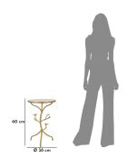 Table d'appoint Oiseaux en Marbre dorée - 38x60 cm