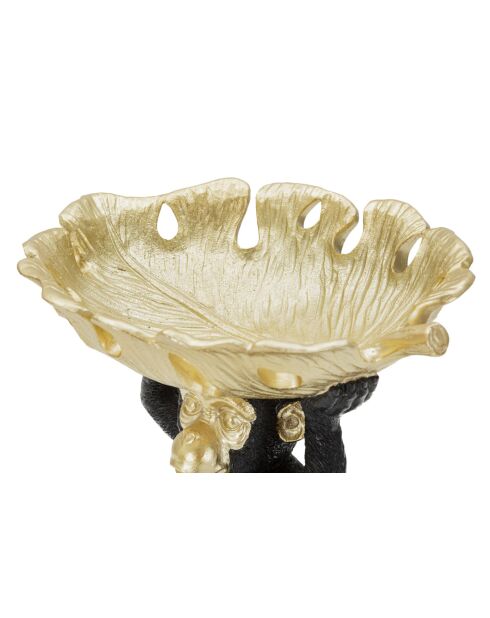 Decoración de mono negro/dorado - 25,2x21x24 cm