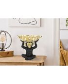 Decoración de mono negro/dorado - 25,2x21x24 cm