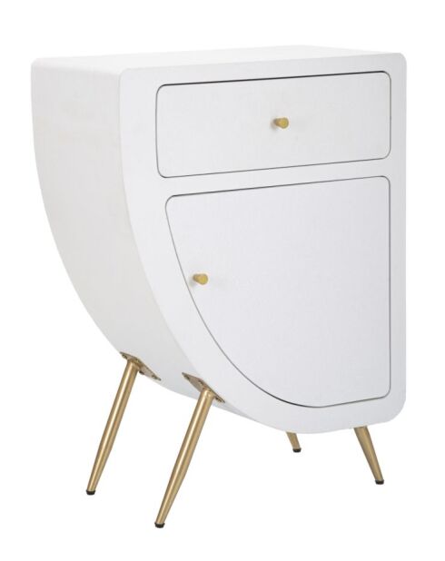 Mesita de noche alta Venus blanca - 60x32x79 cm