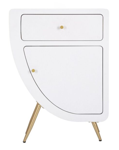 Mesita de noche alta Venus blanca - 60x32x79 cm