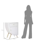 Mesita de noche alta Venus blanca - 60x32x79 cm