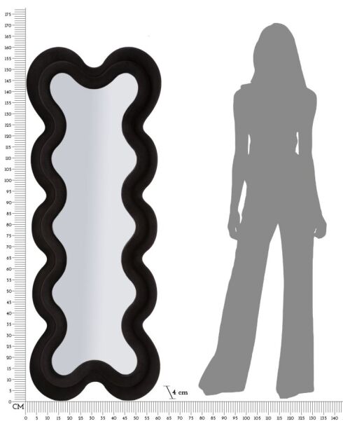 Specchio nero Monica - 58x4x160 cm