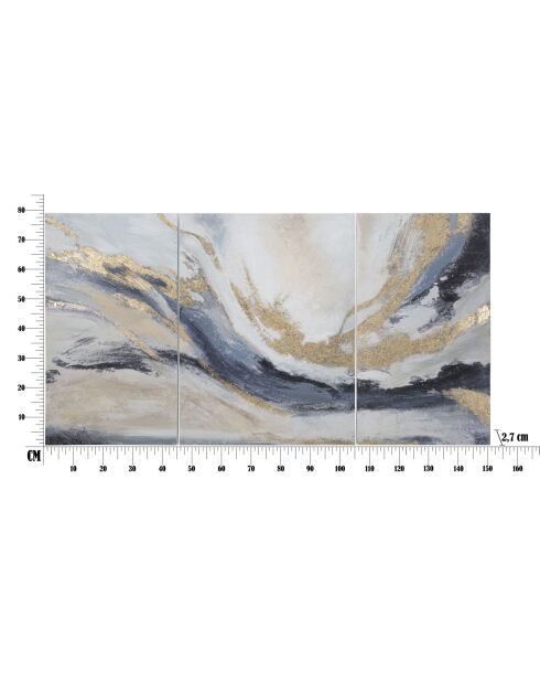 Ensemble de 3 Tableaux Pz - 45x2,7x80-60x2,7x80 cm